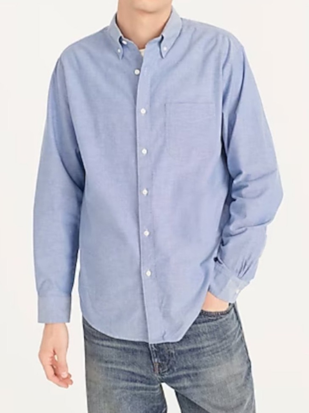 JCrew men’s Classic Light Blue cotton Button-Down Shirt